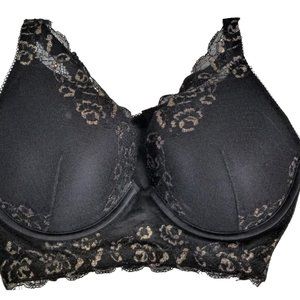 42C Ambrielle Lace Plunge Black Bra